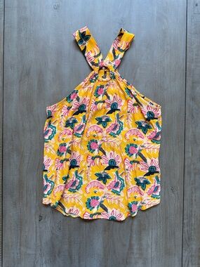 Anthropologie Maeve Yellow Floral Top